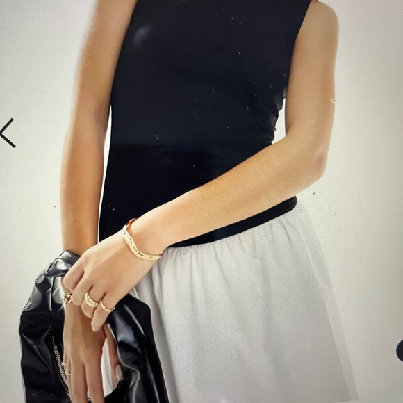 ASOS DESIGN Maxi Black Top Ivory Skirt Size 12-14 NWOT - Picture 4 of 10